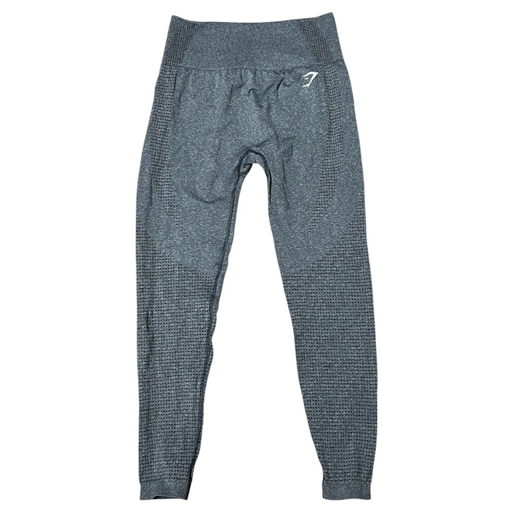 GYMSHARK, Women's Active Leggings, Vital Seamless, Large, Gray, Used